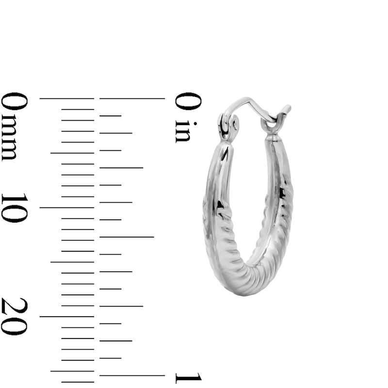 Main Image 2 of 17mm Sterling Silver Hoop Earrings with Rhodium Plate