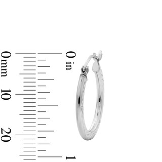 Hollow Sterling Silver 20mm Diamond-Cut Hoops