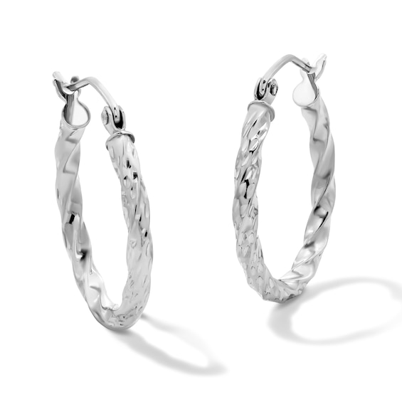 Hollow Sterling Silver 20mm Twist Hoops