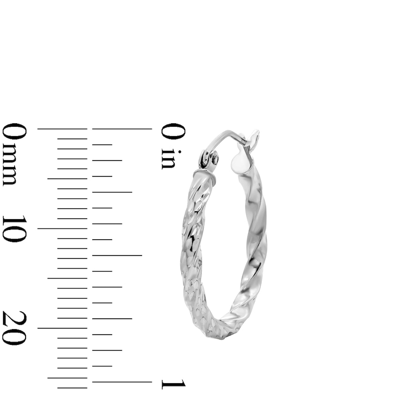Main Image 2 of 20mm Sterling Silver Hollow Twist Hoops
