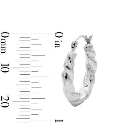 Hollow Sterling Silver 21.5mm Twist Hoop