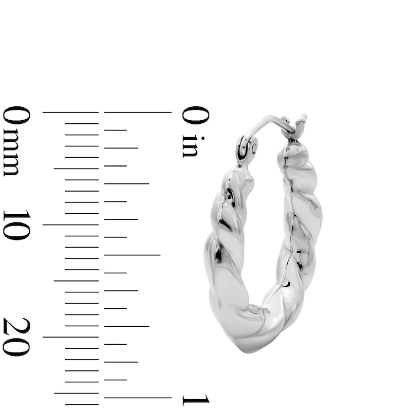 Main Image 2 of 21.5mm Sterling Silver Hollow Twist Hoops