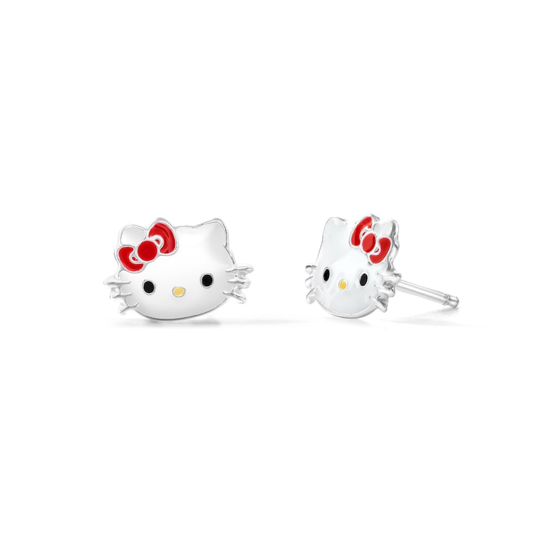 Child's Sterling Silver Enamel  Hello Kitty® Studs