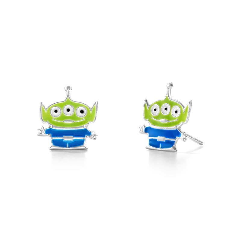 Child's Sterling Silver Enamel ©Disney Toy Story Alien Studs