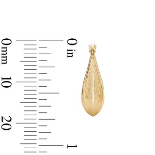14K Gold Plated Hollow Diamond-Cut Square Hoops