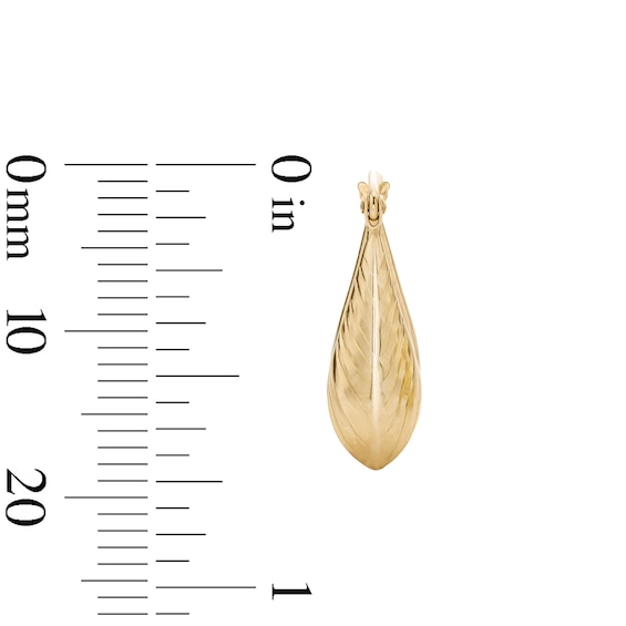 14K Gold Plated Hollow Diamond-Cut Square Hoops