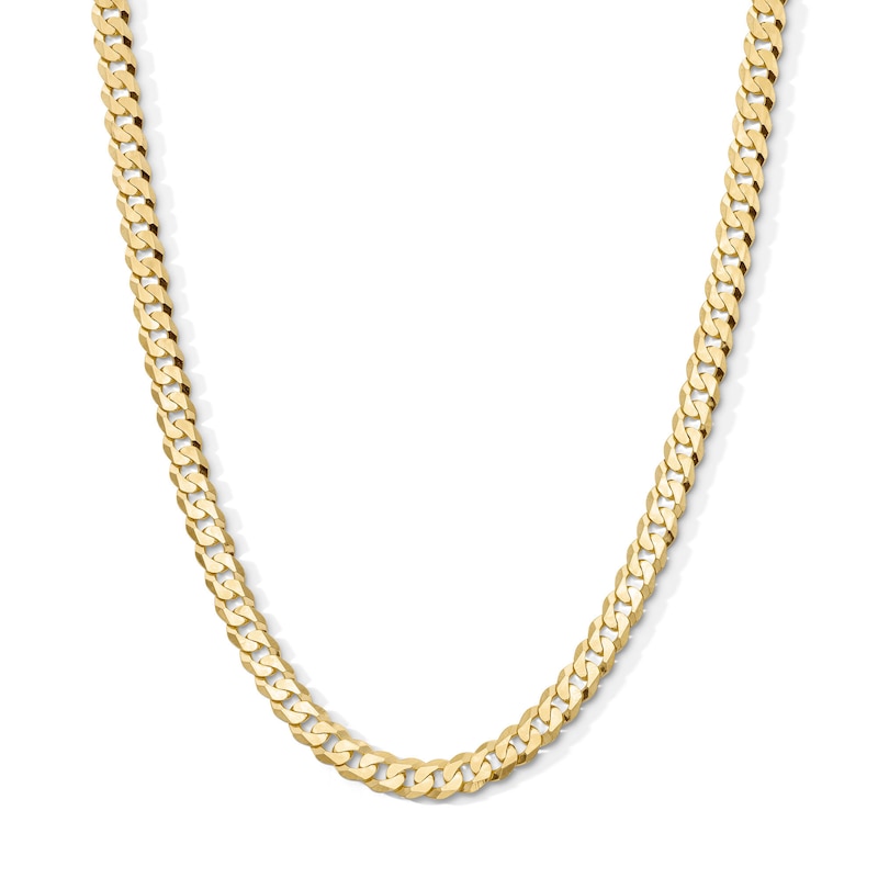 Main Image 1 of 14K Gold Plated 6.4mm Flat Curb Chain - 20"