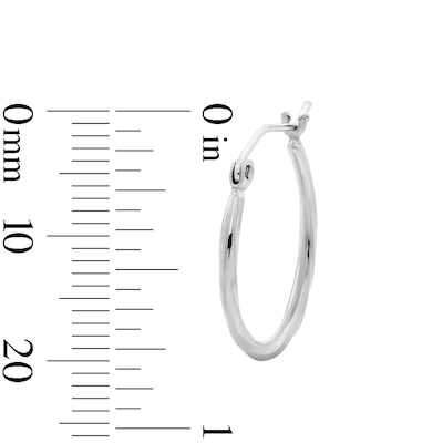 Hollow Sterling Silver Twist Oval Hoops