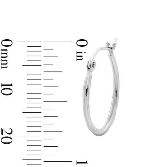 Hollow Sterling Silver Twist Oval Hoops