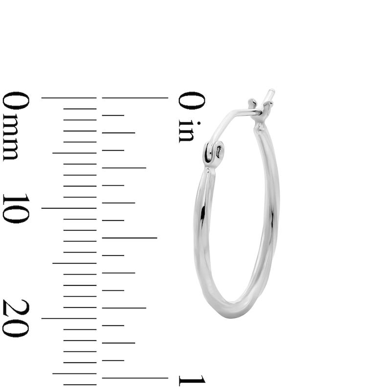 Main Image 2 of Sterling Silver Hollow Oval Twist Hoops