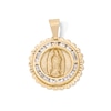 Thumbnail Image 1 of 14K Gold Plated CZ Filagree Lady of Guadalupe Medallion Necklace Charm
