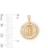 Thumbnail Image 3 of 14K Gold Plated CZ Filagree Lady of Guadalupe Medallion Necklace Charm