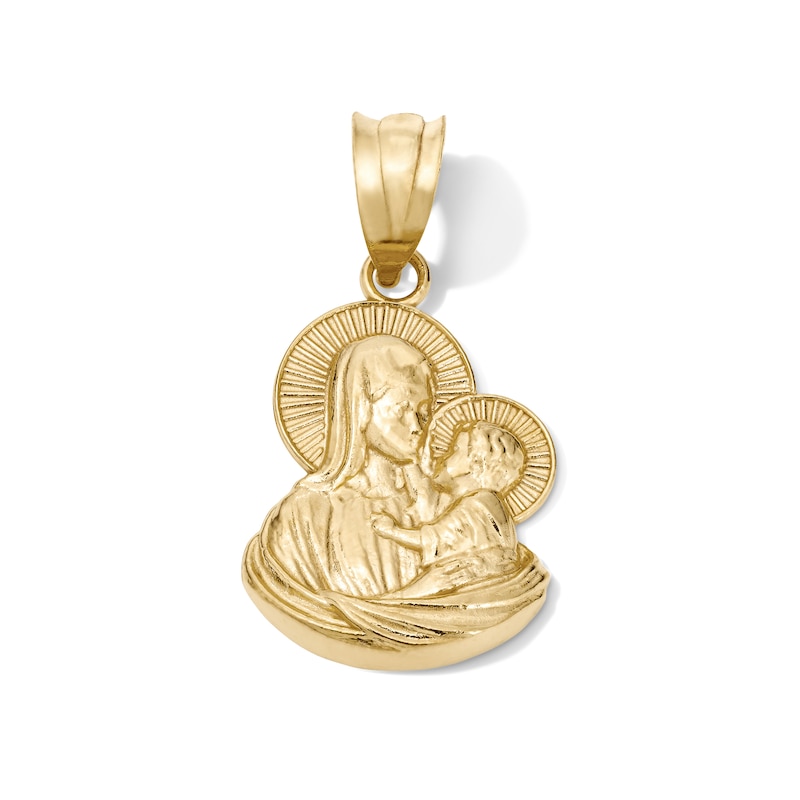 Main Image 1 of 14K Gold Plated Mary and Jesus Necklace Charm