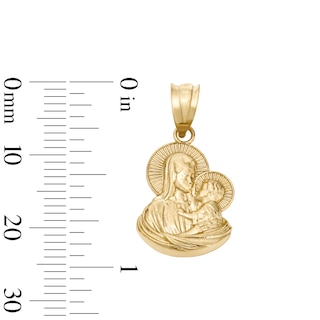 14K Gold Plated Mary and Jesus Necklace Charm