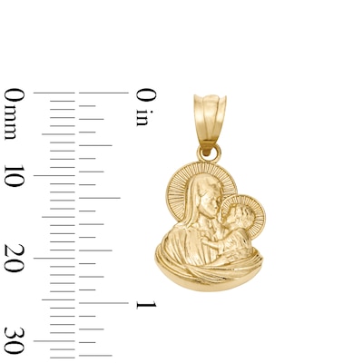 14K Gold Plated Mary and Jesus Necklace Charm