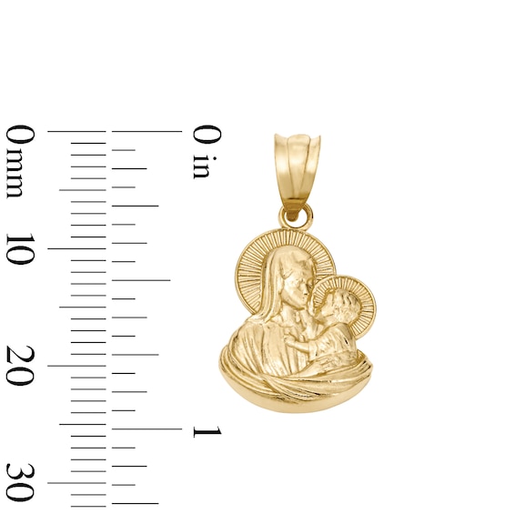14K Gold Plated Mary and Jesus Necklace Charm