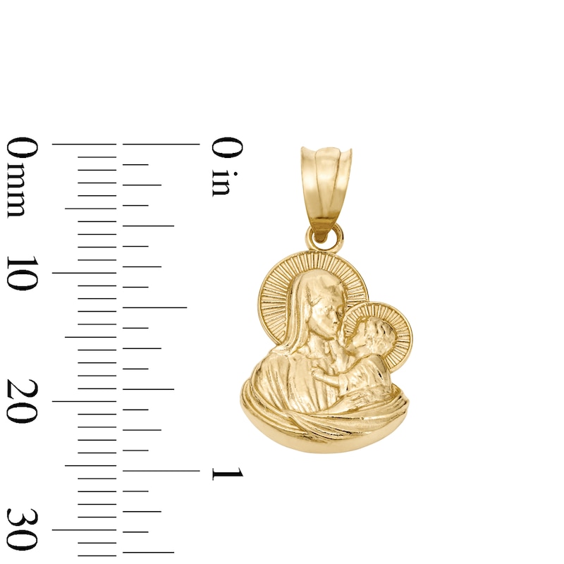 Main Image 3 of 14K Gold Plated Mary and Jesus Necklace Charm