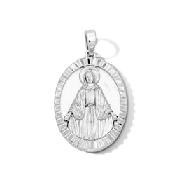 Sterling Silver Oval Virgin Mary Charm
