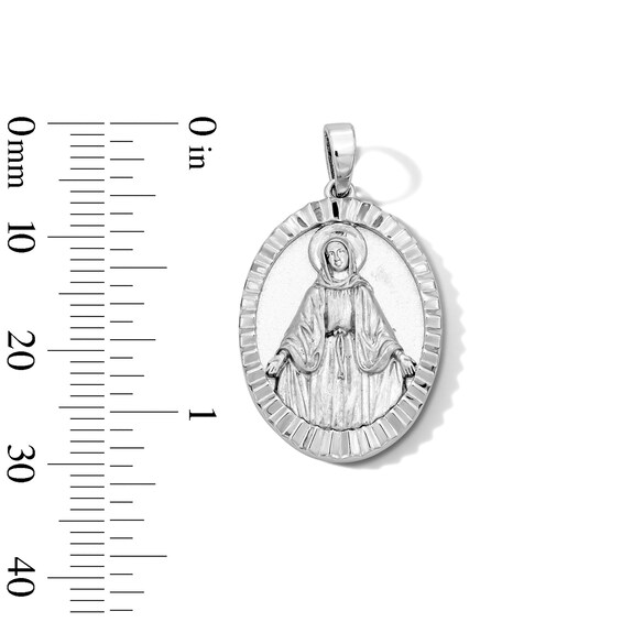 Sterling Silver Oval Virgin Mary Charm