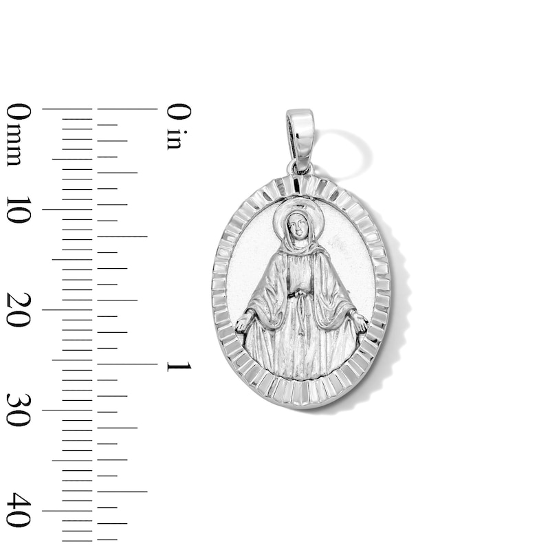 Main Image 3 of Sterling Silver Oval Virgin Mary Charm