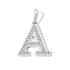 Thumbnail Image 1 of Sterling Silver CZ Diamond-Cut "A" Initial Charm