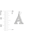 Thumbnail Image 2 of Sterling Silver CZ Diamond-Cut "A" Initial Charm