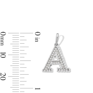 Sterling Silver CZ Diamond-Cut "A" Initial Charm