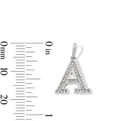 Sterling Silver CZ Diamond-Cut "A" Initial Charm