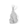 Thumbnail Image 1 of Sterling Silver CZ Prayer Hands Necklace Charm
