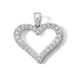 Sterling Silver CZ Open Heart Charm