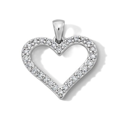 Sterling Silver CZ Open Heart Charm