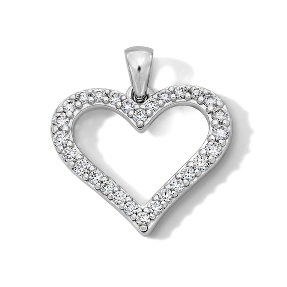Sterling Silver CZ Open Heart Charm