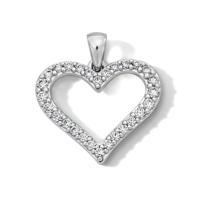 Main Image 1 of Sterling Silver CZ Open Heart Charm