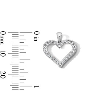 Sterling Silver CZ Open Heart Charm