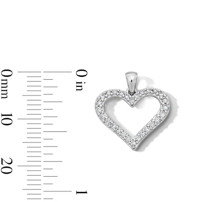 Sterling Silver CZ Open Heart Charm