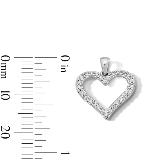 Sterling Silver CZ Open Heart Charm