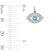 Sterling Silver Blue and White CZ Mini Evil Eye Necklace Charm