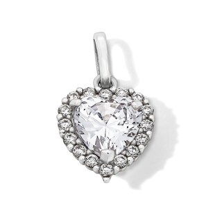 Sterling Silver CZ Cushion Heart Charm