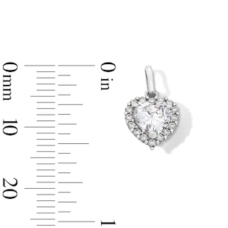 Sterling Silver CZ Cushion Heart Charm