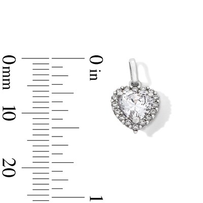 Sterling Silver CZ Cushion Heart Charm