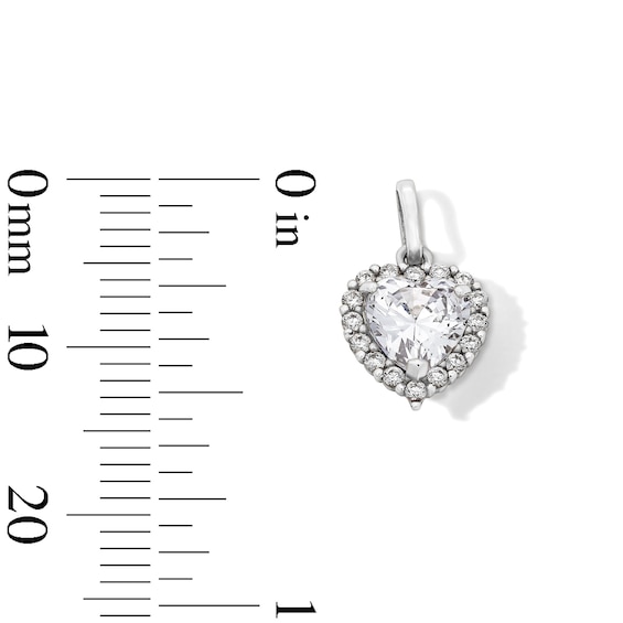 Sterling Silver CZ Cushion Heart Charm