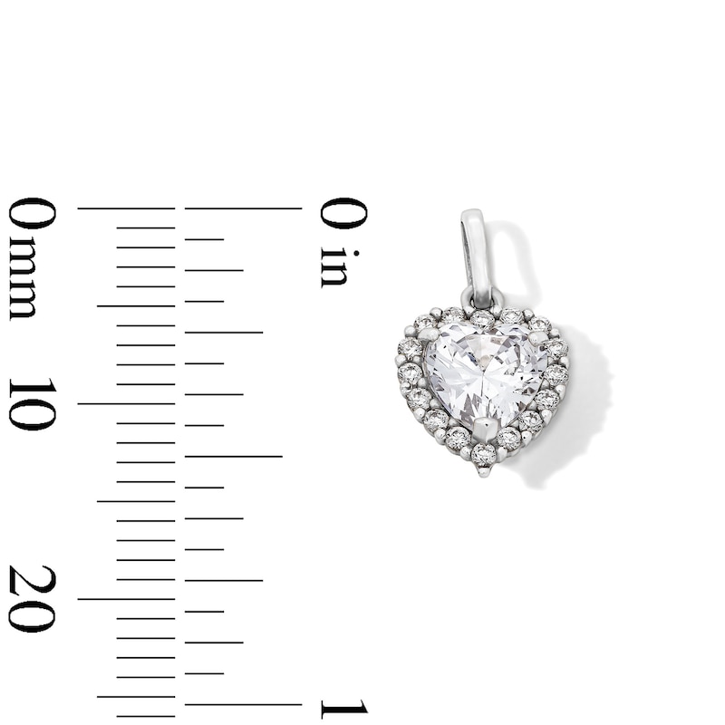 Main Image 2 of Sterling Silver CZ Cushion Heart Charm