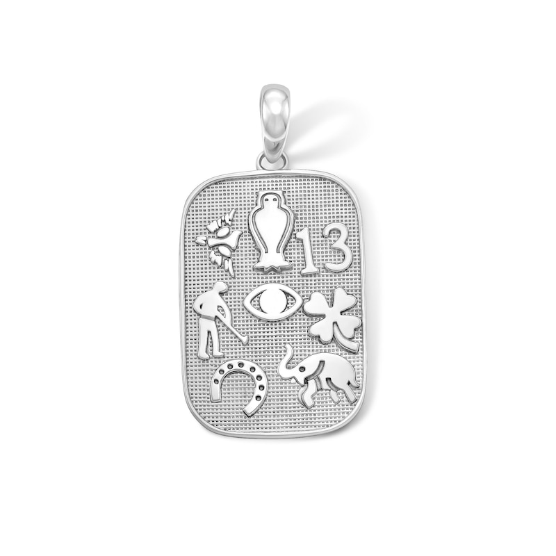 Sterling Silver Good Luck Symbols Necklace Charm