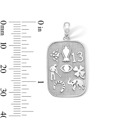 Sterling Silver Good Luck Symbols Necklace Charm