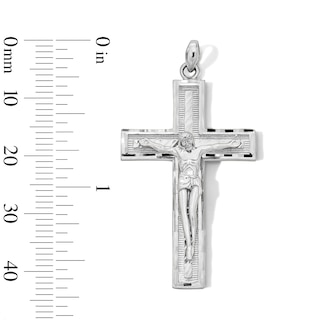 Sterling Silver Large Diamond-Cut Crucific Charm