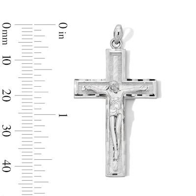 Sterling Silver Large Diamond-Cut Crucific Charm