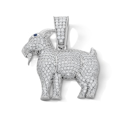Sterling Silver CZ Large Goat Charm