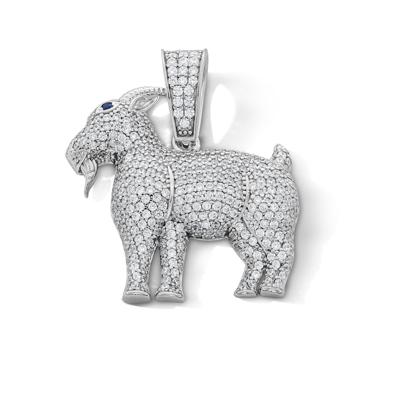 Main Image 1 of Sterling Silver CZ Large Goat Charm
