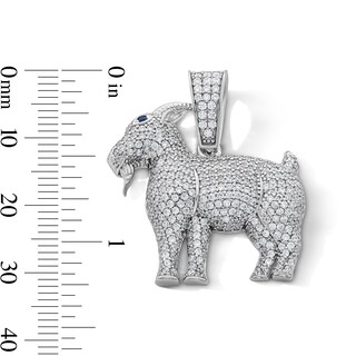 Sterling Silver CZ Large Goat Charm