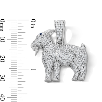 Sterling Silver CZ Large Goat Charm